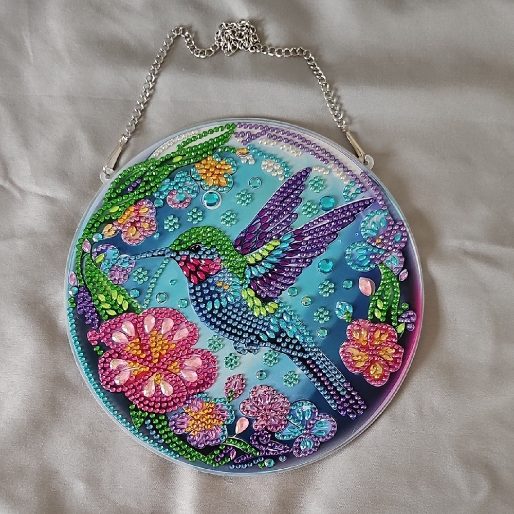 Colorful Rhinestone Hummingbird Sun Catcher